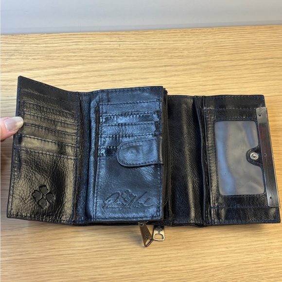 Patricia Nash Floral Leather Wallet in Rich Sienna /Purple Tones NWOB - Picture 5 of 12